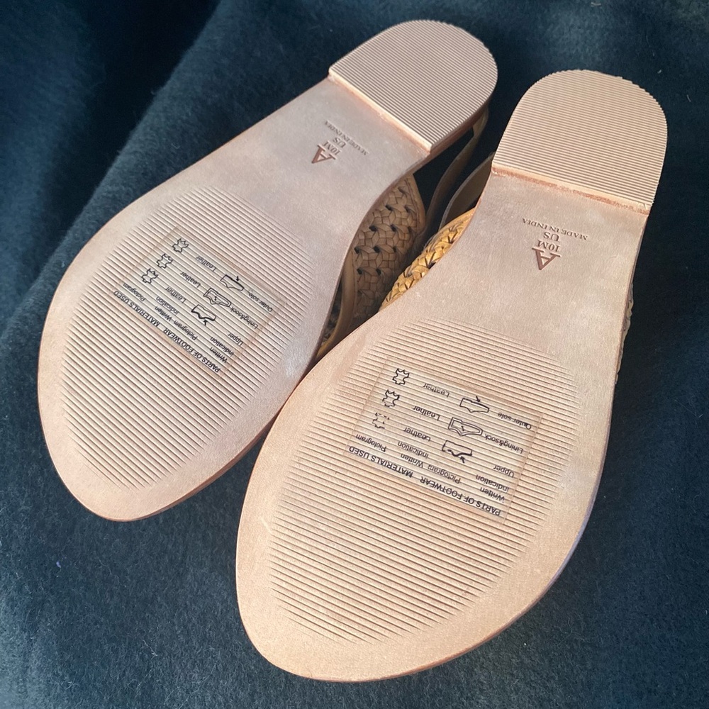 Anthropologie / New Women's Tan Woven Sandals. - Picture 3 of 10